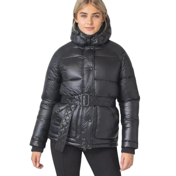 Toboggan Canada Mia Puffer Belted Coat with Removable Hood Black Size XL NWT - Picture 16 of 16